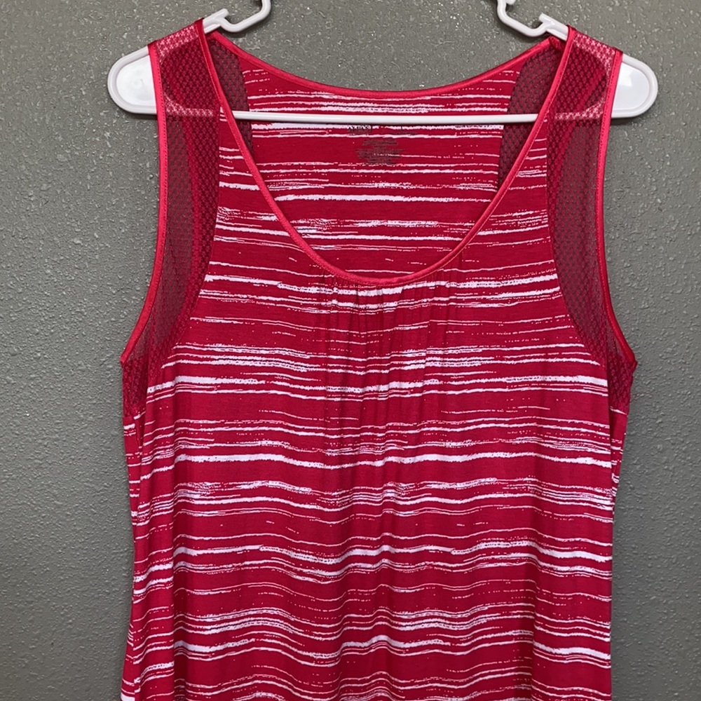 Sleeveless Pink and White Striped Dress Size Large